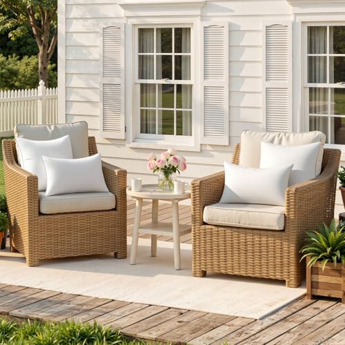 MIULEE Pack of 4 18x18 Outdoor Pillow Inserts, Waterproof Decorative Square Throw Pillow Inserts for Patio Sofa Garden Porch Couch
