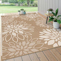 HEBE Waterproof Outdoor Rug 6x9 for Patios, Floral Reversible Plastic Straw Rug Patio Mat, Indoor Outdoor Carpet RV Mat Camping Rug for Deck, Camper, Porch, Balcony, Backyard, Picnic