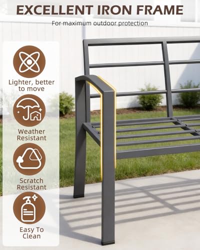 U-MAX Aluminum Patio Furniture Set 7 Seats, Modern Furniture Clearance with Coffee Table & Side Table, Patio Conversation Sets with Deep Cushions for Lawn, Garden, Porch, Balcony, Dark Grey
