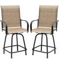 Devoko Patio Bar Stools Set of 2 All-Weather Outdoor Patio Furniture Set Counter Height Tall Patio Swivel Chairs for Bistro, Lawn, Garden, Backyard