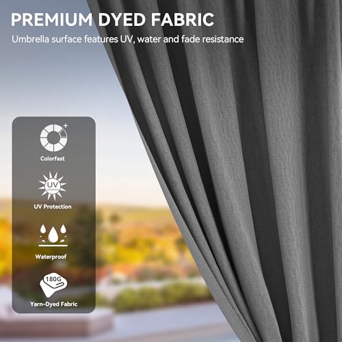 YITAHOME 12X20FT Gazebo Hard Top Patios Double Roof Aluminum Frame Garden Gazebo Tent Curtains Netting for Patios Backyards Decks Lawns Gray