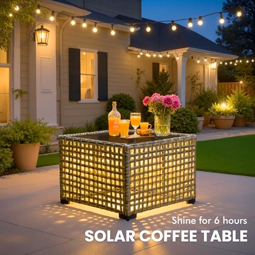 Outdoor Sectional Patio Furniture Set with Fire Pit Table and Swivel Rocking Chairs,11 Pieces Wicker Conversation Sets L Shaped Couch Out Door Sofa Outside Furniture for Garden Deck Yard,Dark Grey