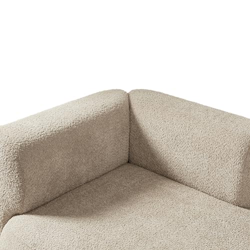 ERYE Boucle Upholstered Right Facing Chaise Lounge Indoor for Living Room Bedroom,Comfy Single Chaise Lounge Modern Leisure Recliner Sleeper Sofa Daybed, Easy Assemble