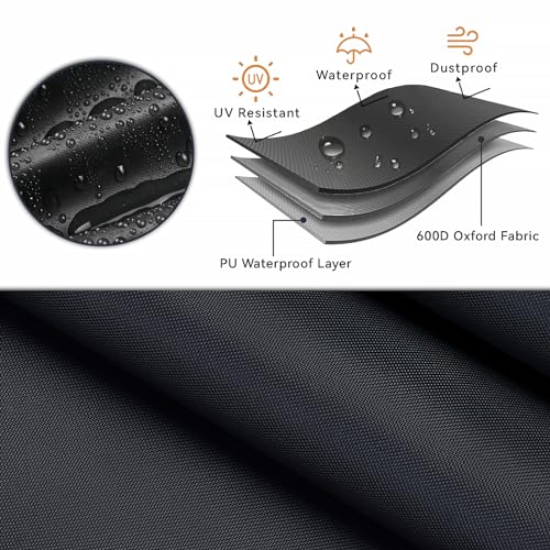 Loenel Outdoor Loveseat Cover, Waterproof Outdoor Bench Cover for Keter Bench Deck Box 70 Gallon, Patio Couch/Sofa Furniture Cover - 56" L x 25" W x 32" H
