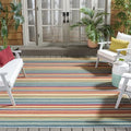 SAFAVIEH Washable Rug Outdoor Cabana Collection - 8' x 10', Ivory & Green, Non-Shedding & Easy to Clean, Ideal for Patio, Backyard, Mudroom (CBN323A)