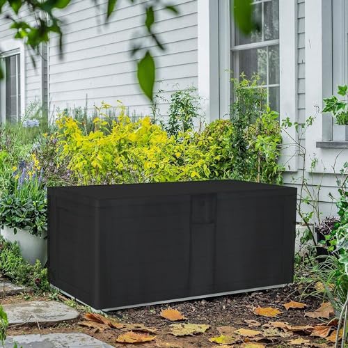 Jungda Outdoor Storage Box Cover for Keter XXL 230 Gallon Plastic Deck Storage Container Box,Waterproof Patio Storage Box Covers - 58 x 33 x 34 Inch