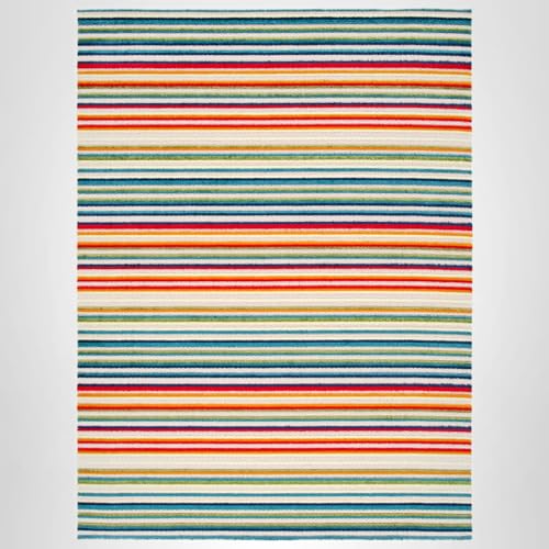 SAFAVIEH Washable Rug Outdoor Cabana Collection - 8' x 10', Ivory & Green, Non-Shedding & Easy to Clean, Ideal for Patio, Backyard, Mudroom (CBN323A)