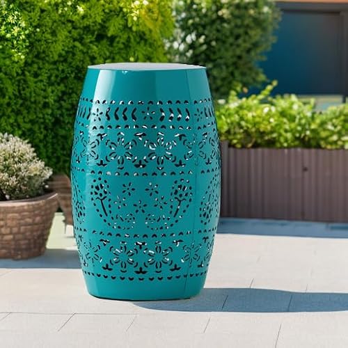Christopher Knight Home Ruby Outdoor 12" Iron Side Table, Teal