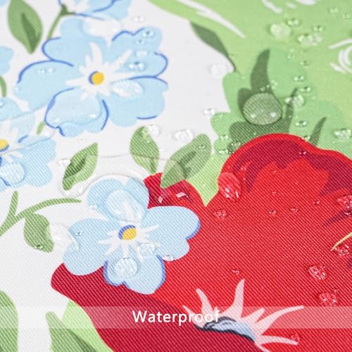 Adabana Spring Summer Outdoor Waterproof Floral Pillow Covers Set of 2 Square Colorful Couch Cushion Cases 18x18 Inch Waterproof Decorative Pillows for Patio Garden Beach,Colorful