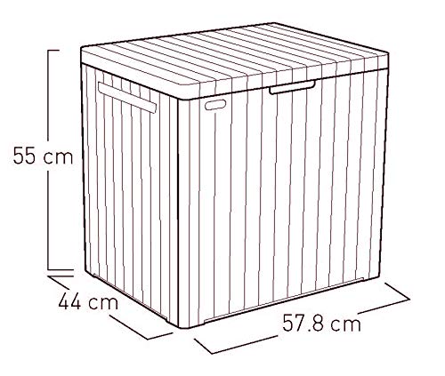 Keter City Outdoor Plastic Storage Box Garden Furniture 57.8 x 44 x 54.8 cm - Brown