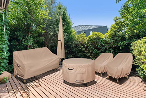 ULTCOVER Waterproof Patio Chair Cover 2 Pack Outdoor Lounge Deep Seat Single Lawn Chair Covers 32W x 34D x 34H inches