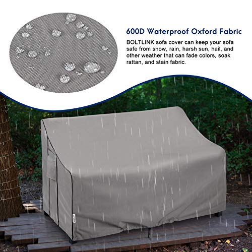 BOLTLINK Outdoor Patio Furniture Covers Waterproof ,Durable 3-Seater Sofa Cover Fits up to 79W x 38D x 35H inches