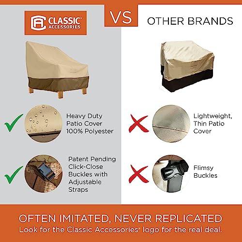 Classic Accessories 55-882-011501-RT Veranda Patio V-Shaped Sectional Sofa Cover, 100" L (on Each Side) Large, Pebble/Bark/Earth, Patio Furniture Covers