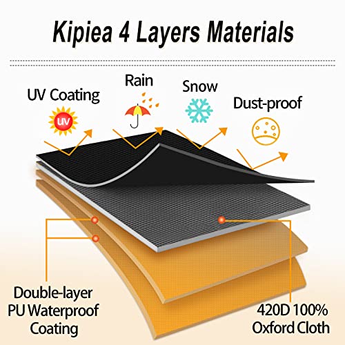 Kipiea Patio V-Shaped Sectional Sofa Cover, 420D Heavy-Duty Oxford Fabric Outdoor Sectional Cover with 6 Windproof Buckles, Anti UV and No Tears, No Fading (85"/85" L x 33.5" D x 31" H) Black