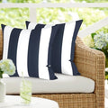 DYTXIII Pack of 2 Waterproof Outdoor Pillow with Inserts, 18x18 Square Patio Decorative Throw Pillow for Home,Sofa,Bench and Patio Furniture,Cabana Navy
