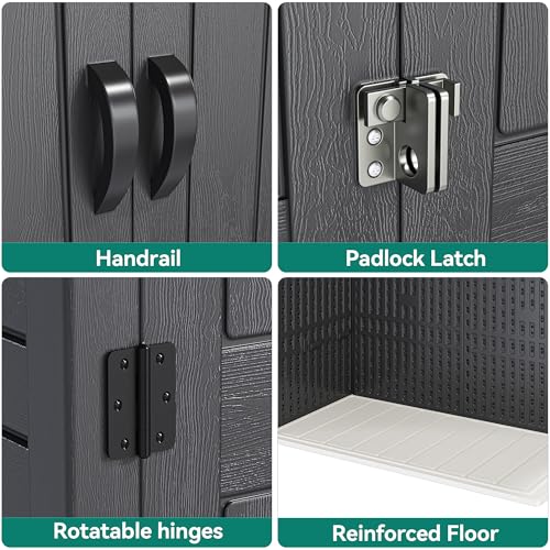YITAHOME 59 cuft Vertical Outdoor Storage Shed w/o Shelf, 5.6 x 2.3 ft Lockable Resin Waterproof Tall Storage Cabinet, Suitable for Patio Furniture, Pool Accessories, and Garden Tools, Dark Gray