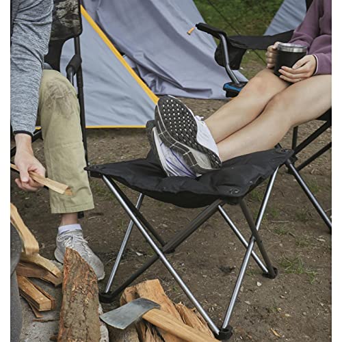 Guide Gear Camping Chair Foot Stool, Folding, Collapsible, Portable Footrest Black