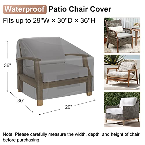 Patio Chair Covers Waterproof, Mrrihand Lounge Deep Seat Cover, Heavy Duty Outdoor Lawn Patio Furniture Covers (29" W x 30" D x 36" H - 2 Pack)