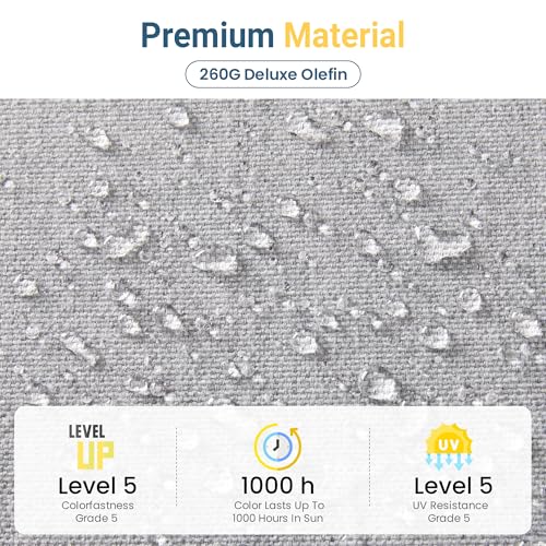 Wisteria Lane Metal Patio Furniture Sofa, All-Weather Outdoor Couch with Upgraded Cushions, Weather-Resistant Heavy Duty Modern Outdoor 2 Seats Sofa for Garden, Balcony, Deck, Backyard, Light Grey