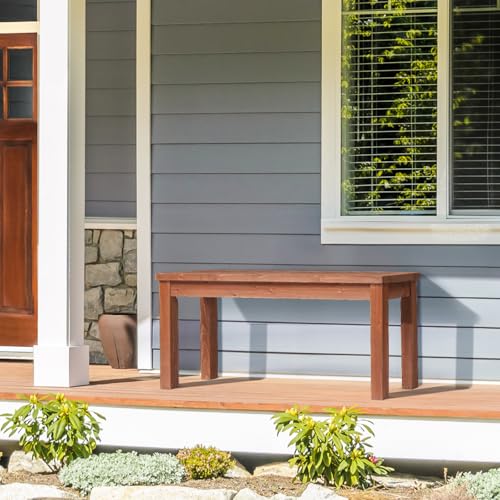 VINGLI Outdoor Wooden Bench, 40” Porch Bench Outdoor Backless Garden Bench, Small Outdoor Bench for Deck Patio Entryway