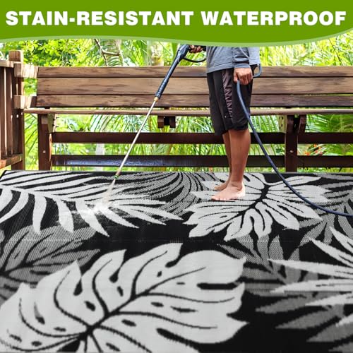 YONILE Outdoor Rug 5x8 ft Waterproof, Reversible Outdoor Plastic Straw Rug for Patios Clearance, Outdoor Area Rug Carpet RV Mat for Camping Backyard Deck Porch