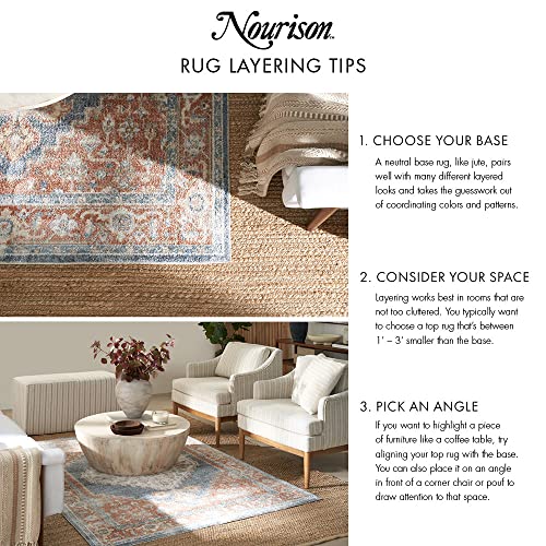 Nourison Home Positano Beige 8' x 10' Area Rug - Easy Clean, Non Shedding, Bed Room, Living Room, Dining Room, Kitchen (8' x 10')