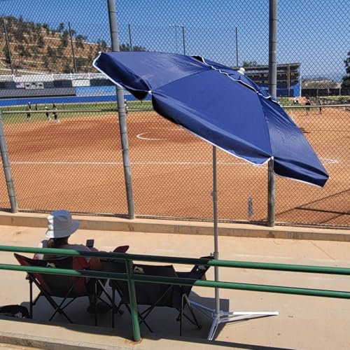 AMMSUN Shade Umbrella, Premium Portable Umbrella with Stand, 6.5ft Lightweight Free Standing Canopy for Sporting Games, Adjustable Instant Sun Protection and Easy to Carry, Navy Blue