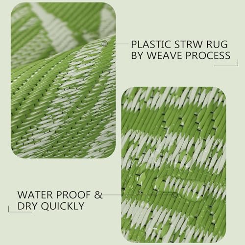 famibay 6x9 Outdoor Rug Waterproof Patio Rug Tropical Outdoor Plastic Straw Rug All Weather RV Rugs for Outside Camping Rugs Lightweight Portable Outdoor Carpet Mats for Patio Deck RV Camper