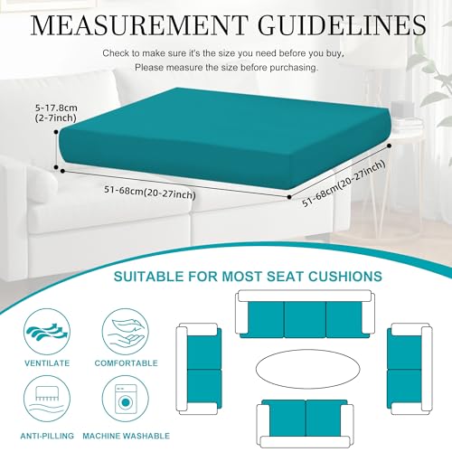12 Pcs Stretch Patio Cushion Covers,Outdoor Couch Covers Replacement,Outdoor Couch & Sofa Slipcovers,for Patio Furniture Cushion Covers,Washable Reusable Furniture Protector (Peacock Blue,Cover Only)