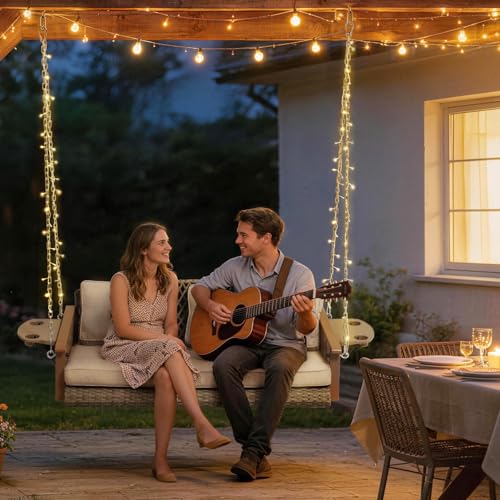 Yalissey 3-Seat Hanging Porch Swing with Cup Holders, Wicker Porch Swing with Cushions, Heavy Duty Front Porch Swing with Chains, Outdoor Patio Hanging Swing Bench for Porch, Patio, Backyard, Beige