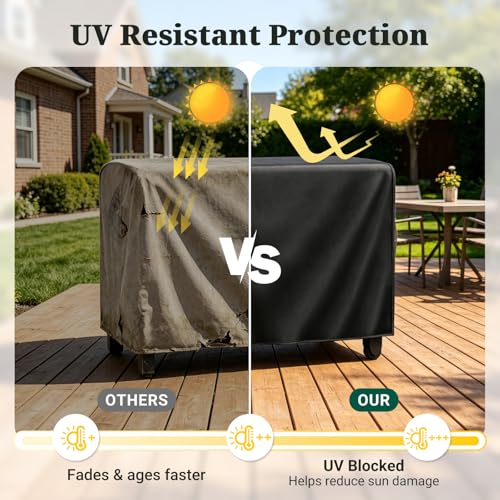 MR. COVER Outdoor prep table cover 52 inch for Keter Unity XL Outdoor Rolling Table Cart, 600D Heavy Duty Waterproof for Grill Dining Kitchen Island cart Protective, Outdoor Storage Cabinet Cover