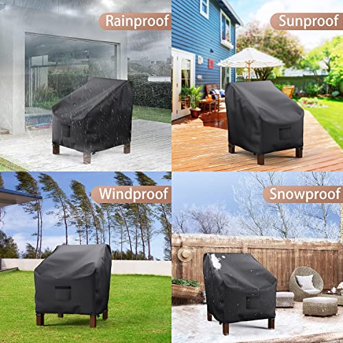 Patio Chair Covers Waterproof, Mrrihand Lounge Deep Seat Cover, Heavy Duty Outdoor Lawn Patio Furniture Covers (29" W x 30" D x 36" H - 2 Pack)