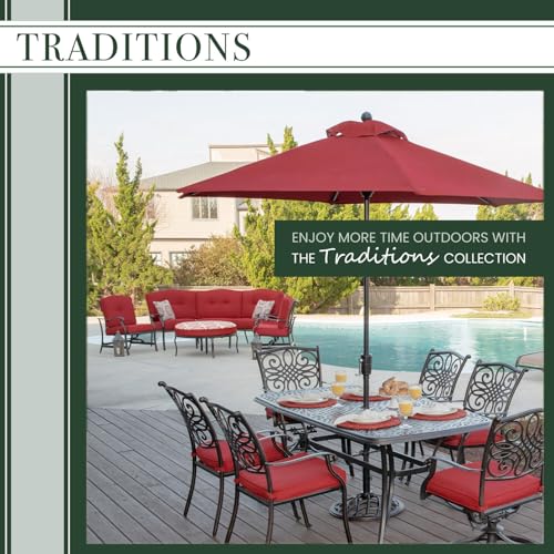 Hanover Replacement Cushion for Traditions Stationary Dining Chairs and Swivel Rockers in Tan, Weather-Resistant Seat Cushion for Outdoor Chair
