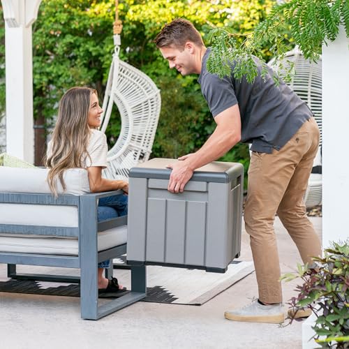 LIFETIME Outdoor Storage Cube Deck Box for Package Delivery, Patio Furniture Cushions, Garden Tools, Pool Accessories, 25 Gallon