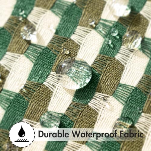 MIULEE Outdoor Texture Throw Pillow Covers Waterproof Pack of 2 Spring Decorative Woven Farmhouse Cushion Covers for Patio Garden Balcony Porch Tent Bench Sofa,18x18 Inch Green