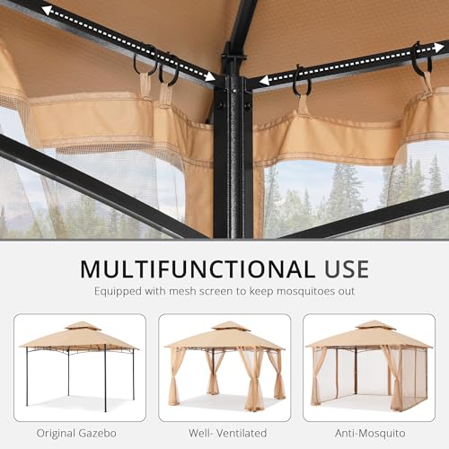 MASTERCANOPY Patio Gazebo Mosquito Netting Screen Walls ONLY (10x10, Beige)