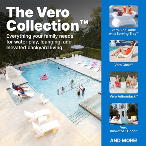 Step2 Vero Pool Lounger, Fade-Resistant, Waterproof Patio Furniture, Pool Lounge Chair for Sun Shelf, Use in Pools with Shelves Up to 12-Inches Deep or Outside Pool Deck, Weighted, White