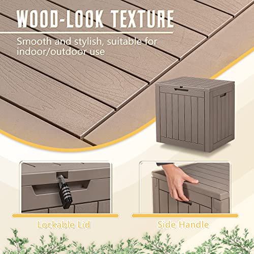 Devoko 31 Gallon Lightweight Resin Deck Box Waterproof Lockable Storage Container for Patio Furniture Accessories