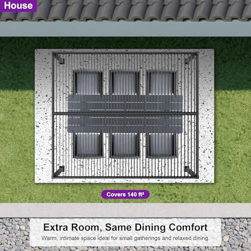 PURPLE LEAF Louvered Pergola 10' x 14' Aluminum Outdoor Pergola with Adjustable Louvers Roof and Integrated Drainage System 70 Mph High Wind Resistant Small Pergolas for Patio Deck Porch Yard