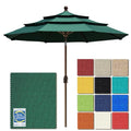 EliteShade USA 10-Year-Non-Fading 9ft 3-Tier Market Patio Umbrella, Commercial Grade Outdoor Table Umbrella with Crank Open, Windproof & UPF 50+ UV Protection, Heavy Duty Ventilation for Garden, Deck, Pool, Backyard, Beach & Bistro, Forest Green