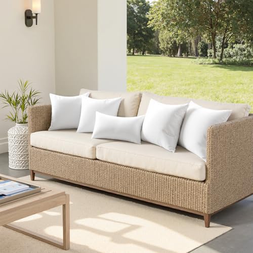 MIULEE 18x18 Outdoor Pillows,Set of 2 Throw Pillows Waterproof,Soft Support Throw Inserts Decorative Water Resistant for Patio Furniture and Garden