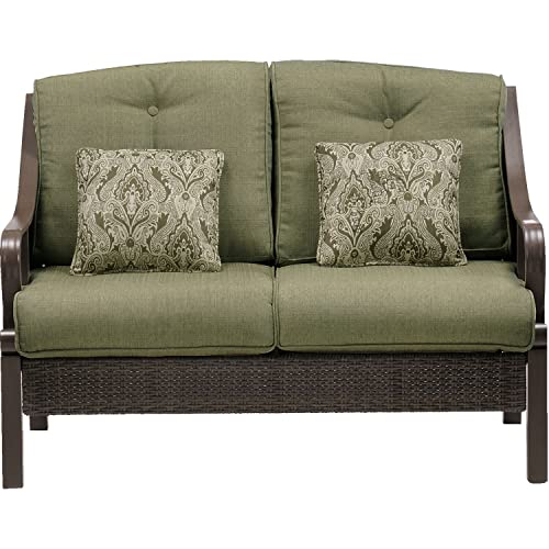 Hanover Medallion Indoor Throw, Set of 2, Decorative and Weather Resistant Meadow Green Cushions for Outdoor Furniture and Patio Sets with Premium Quick-Drying Fabric, 2 Pillows, 2 Count
