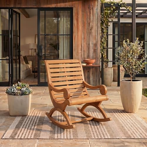 Safavieh Outdoor Collection Sonora Rocking Chair, Teak Brown