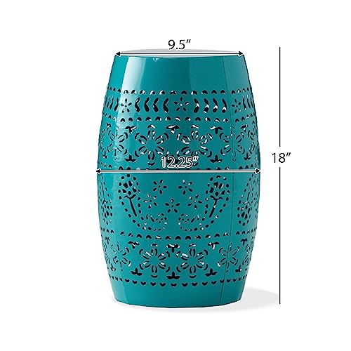 Christopher Knight Home Ruby Outdoor 12" Iron Side Table, Teal