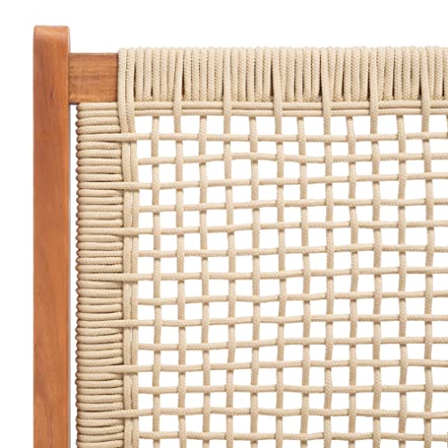 SAFAVIEH Outdoor - Kobina Folding Bench - Natural & Natural - Solid Wood and Rope - Modern Sculpted Folding Design - Ideal for Patio, Deck, Porch, Backyard, 13.8" Seat Height (PAT7304A)