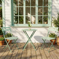 DSNAPE 3-Piece Folding Bistro Set, 2 Chairs and 1 Coffee Table, Space Saving Weather-Resistant Frame, Portable Indoor/Outdoor Patio Furniture Conversation Set for Garden Porch Balcony Deck - Green