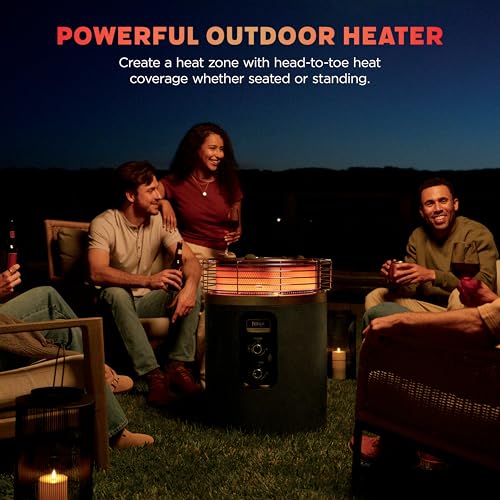 Ninja Fireside360™ Outdoor Heater & Fire Pit | 3 Modes: Flame, Heat, Flame & Heat | Portable for Patio, Deck, Camping | Easy Control Smokeless Flames | Push to Start Ignition | Charcoal | OF101AMZ