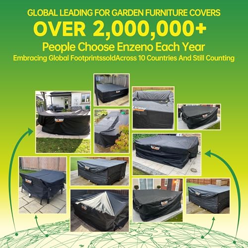 Enzeno Patio Furniture Set Cover,Outdoor Sectional Sofa Couch Set Covers Waterproof,Garden Dining Table Chair Set Cover Outside Rectangular Heavy Duty Weatherproof 110" L x 82" W x 28" H Black