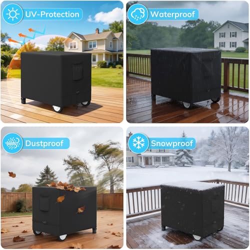 Outdoor Prep Table Cover, Waterproof Outdoor Dining Cart Cover, Heavy Duty Oxford Fabric for 36-inch Keter Unity Portable Table, Outdoor Storage Cabinet and Utility Cart, 36" L×24" D×35" H, Black