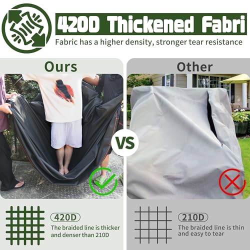 Rimwig Patio Chair Covers 2 Pack, Waterproof Outdoor Furniture Covers, Heavy Duty Wicker Swivel Chair Covers for Garden Lawn 32" W x 37" D x 36" H